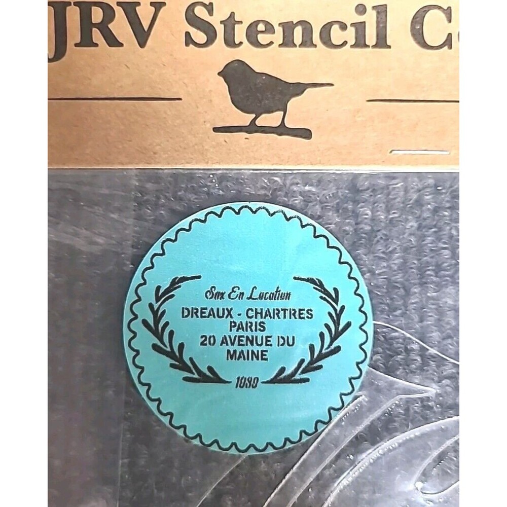 NEW JRV 15ml Reusable "Dreaux Chartes" Stencil 17.5x10.25 Jami Ray Vintage Paris